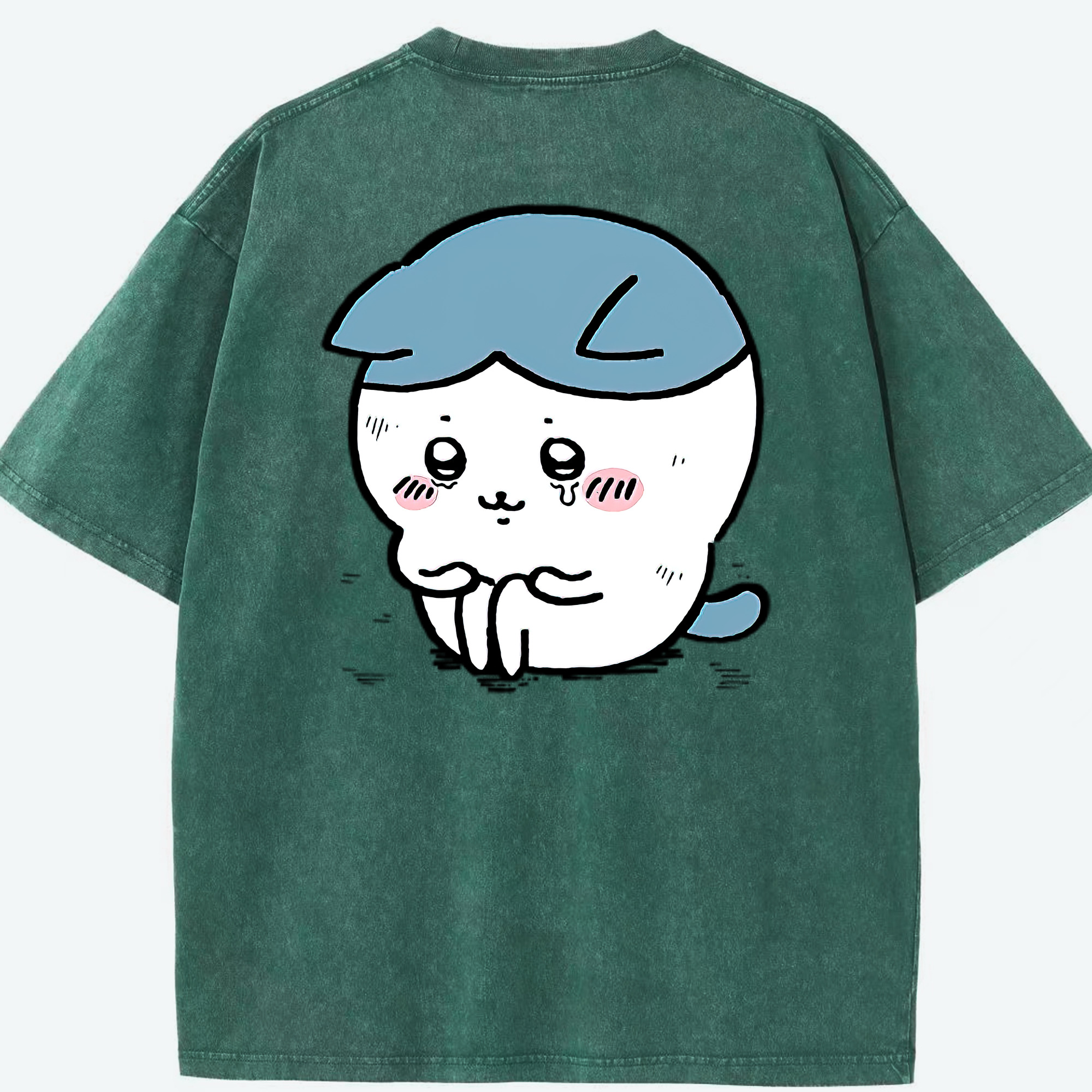 （画像用） ちいかわ ハチワレ Chii-kawa hachiware 綿100% ヴィンテージ風 半袖Tシャツ（背面プリント）